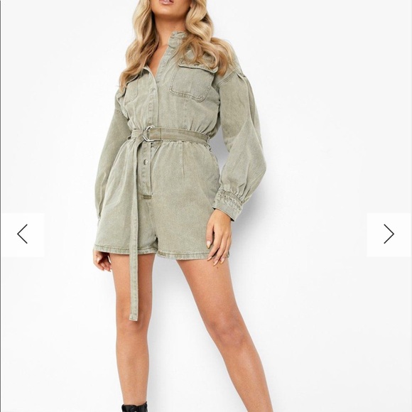 Boohoo Pants - BOOHOO UTILITY CARGO PLAYSUIT 12